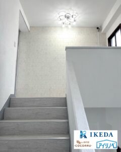 事務所　ショールーム受付前　工事